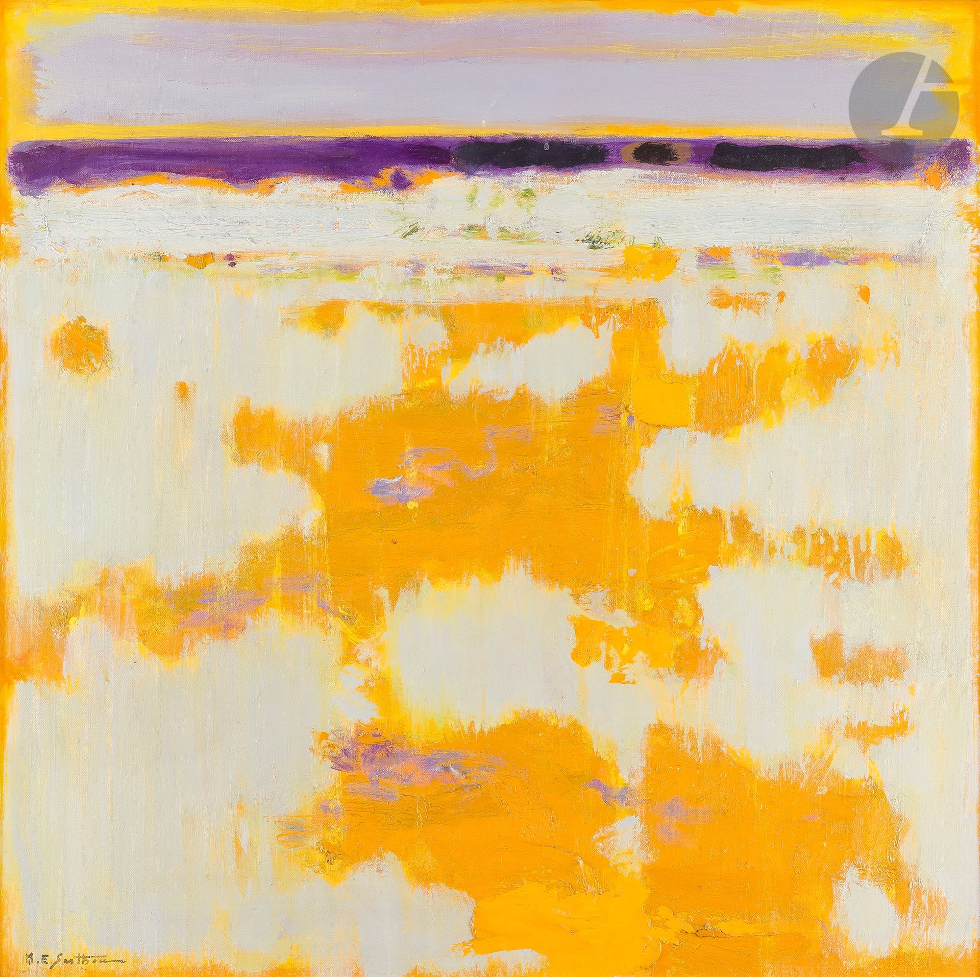 Maurice-Élie SARTHOU (1911-1999)
La Mer était violette
Huile sur toile.
Signée en bas à gauche.
Signée et dédicacée au dos.
Titrée sur le châssis.
80 x 80 cm