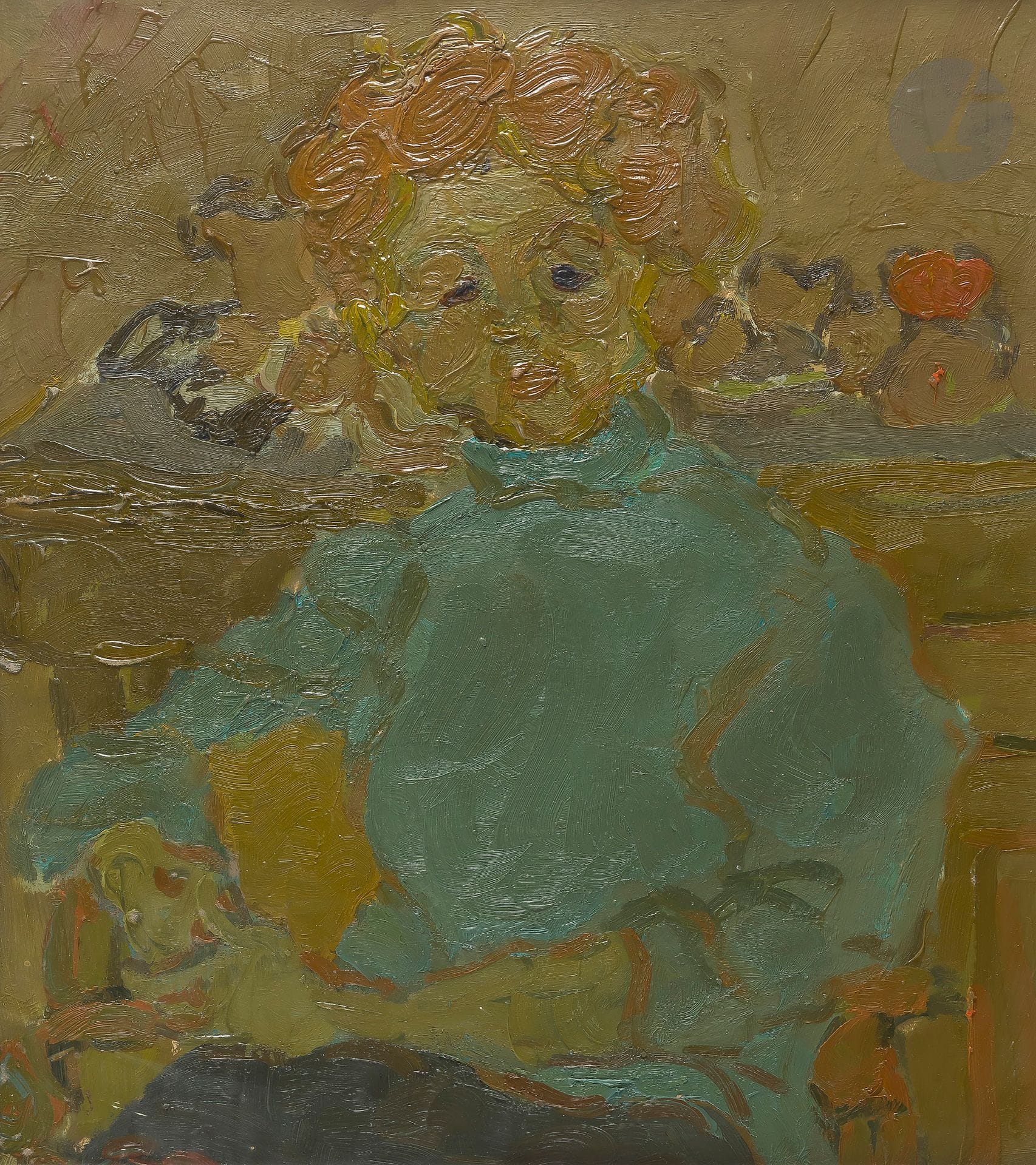 Pierre COQUET (1926-2021)
Portrait
Huile sur papier.
Non signée?
42 x 35,5 cm

Provenance : 
Galerie Romanet, Paris (étiquette au dos).