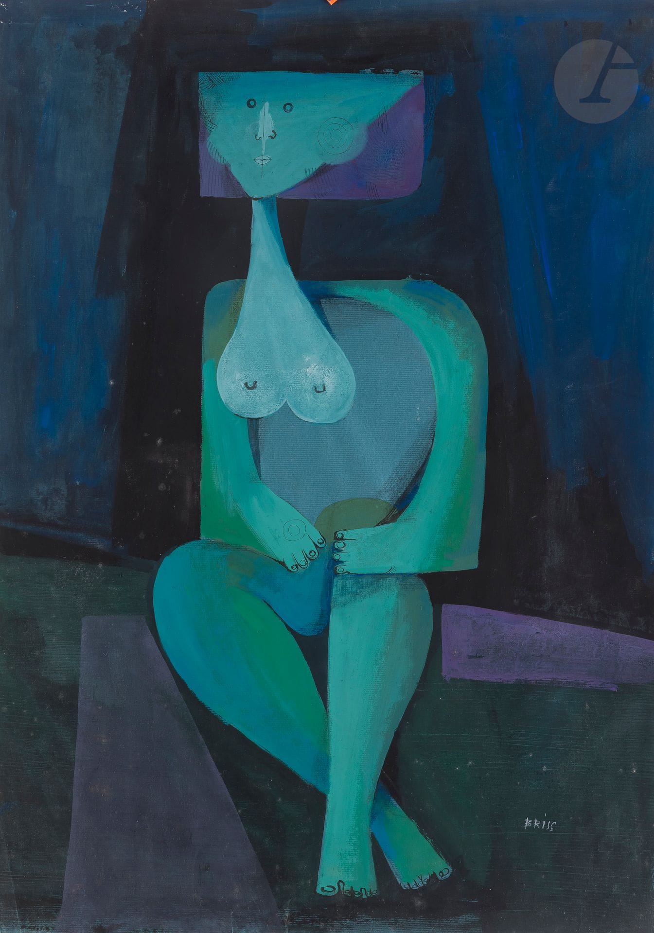 Sami BRISS [Franco-Israeli] (born 1930
)The Blue WomanGouache
.
Signed lower right.
70 x 49 cm




