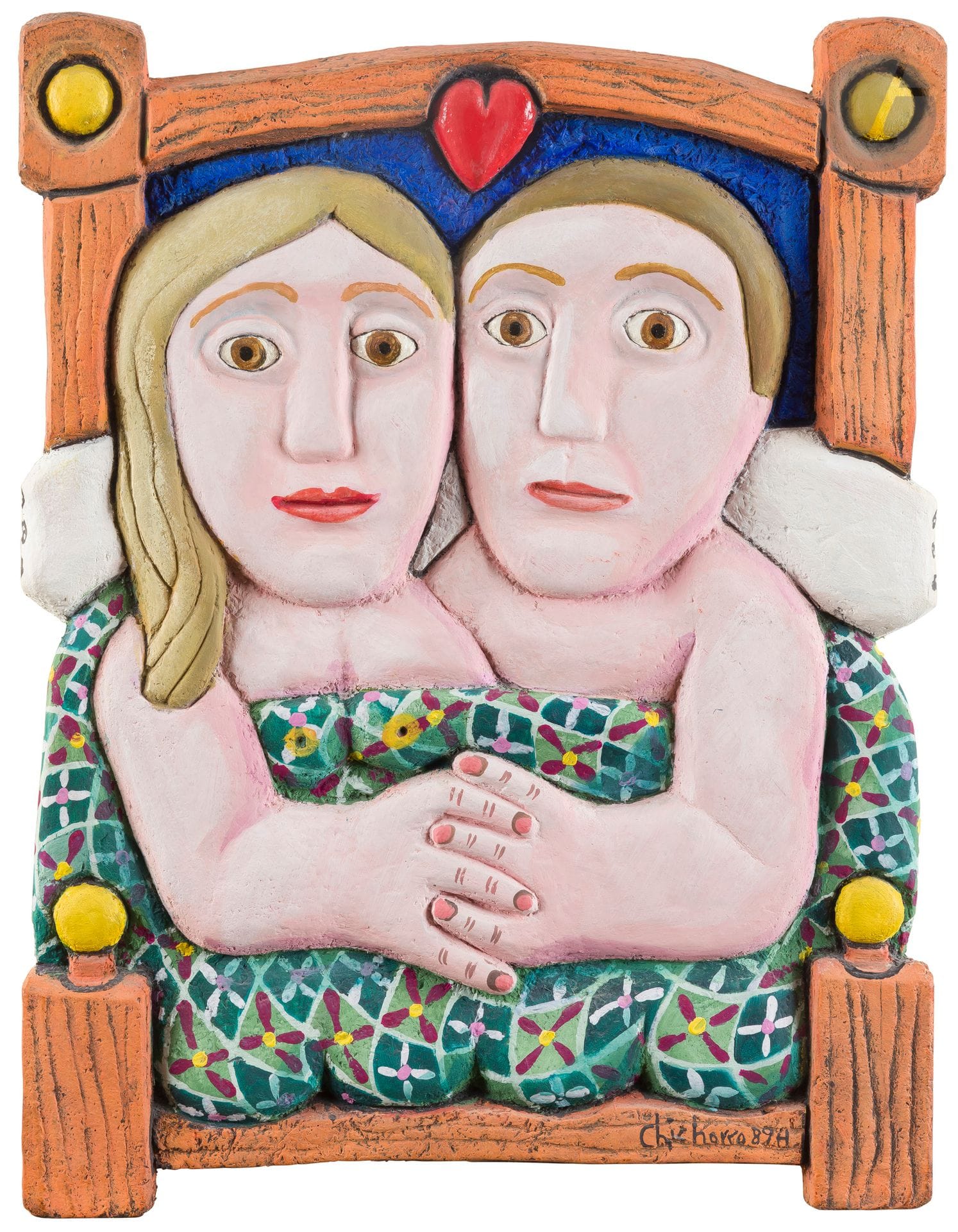 Mario CHICHORRO [Portuguese] (born 1932
)The Bed II, 1989Oil
and gouache on sculpted medium.
Signed and dated lower right.
Titled on the back.
50,5 x 38,5 cmProvenance

: 
- Librairie Claude Roffat (handwritten mention on the back)



.


 

- Collection Evelyne and Georges Brun.
- By descent.

Exhibition : 
Gallery Pleine Marge - Claude Roffat, May 30 - June 30, 1989












.