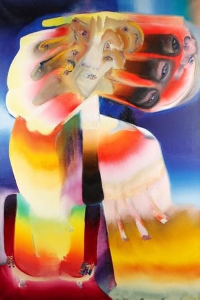Atila Biro dit, ATILA (hongrois) (1931 - 1987)
L'oiseau temps, 1973 Huile sur toile. Signée et datée 73 en bas à droite. Signée, datée et titrée deux fois au dos. H: 195 x 130 cm
