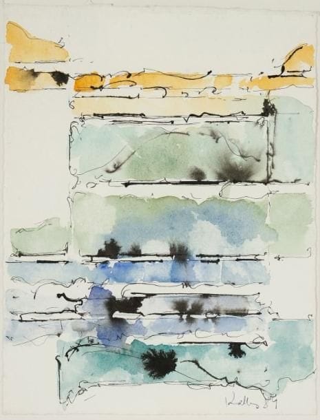 Paul KALLOS (hongrois) (1928 - 2001)
Sans titre, 1984 Encre et aquarelle. Signée et datée 84 en bas à droite. H: 22 x 17 cm