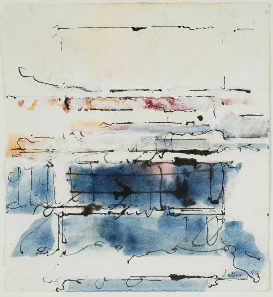 Paul KALLOS (hongrois) (1928 - 2001)
Sans titre, 1983 Encre et aquarelle. Signée et datée 83 en bas à droite. H: 16 x 23 cm
