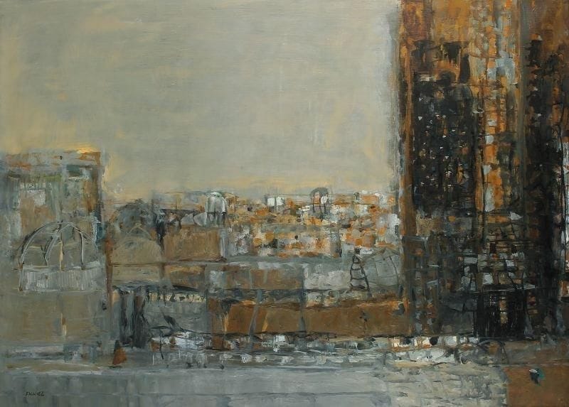François Xavier FAGNIEZ (né en 1936)
Ruines Toscanes, 1980 Huile sur toile. Signée en bas à gauche. signée et et datée au dos. H: 73 x 100 cmCommentaire: Etiquette "Fiac 1980" au dos.