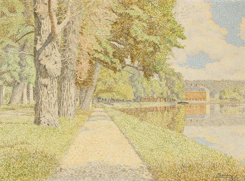 Belmiro BARBOSA DE ALMEIDA [brésilien] (1858-1935)
Paysage de Dampierre Huile sur toile et mise au carreau Non signée H: 64 x 93 cm