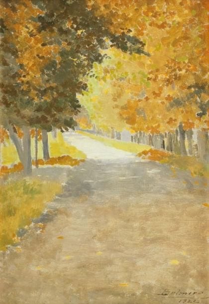 Belmiro BARBOSA DE ALMEIDA [brésilien] (1858-1935)
Sous-bois à Dampierre, 1922 Huile sur carton. Signée et datée en ba à droite. H: 33 x 25 cm