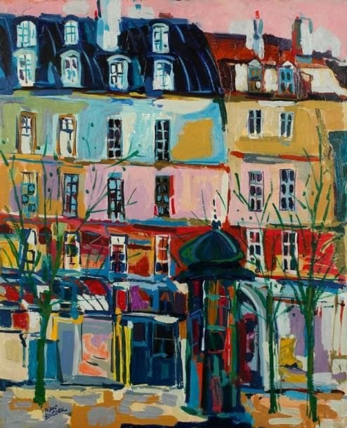 Marc BOUTEAU (né en 1935)
Quai de la Tournelle, vers 1986 Huile sur toile. Signée en bas à gauche. Signée au dos. 100 x 81 cm