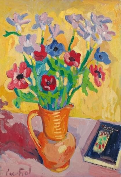PACO FIOL (né en 1939)
Le vase jaune, vers 1969 Huile sur toile. Signée en bas à gauche. 55 x 38 cm
