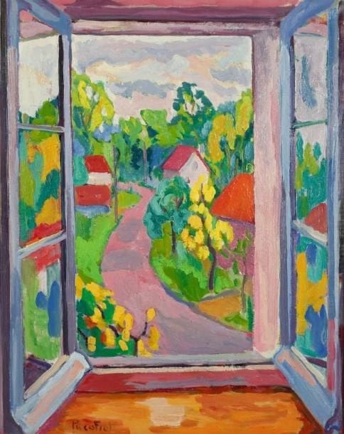 PACO FIOL (né en 1939)
Un dimanche en été, vers 1973 Huile sur toile. Signée en bas à gauche. 81 x 65 cm