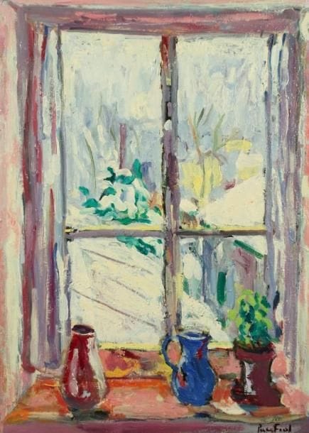 PACO FIOL (né en 1939)
Neige dans le jardin, vers 1979 Huile sur toile. Signée en bas à droite. 100 x 73 cm