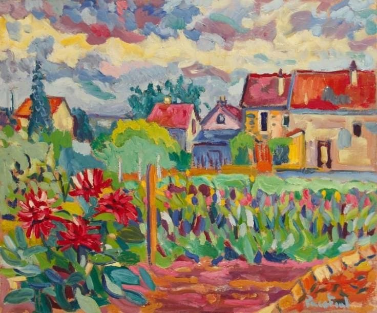 PACO FIOL (né en 1939)
Trenez, Mouëlan-sur-Mer, vers 1980 Huile sur toile. Signée en bas à droite. 54 x 65 cm