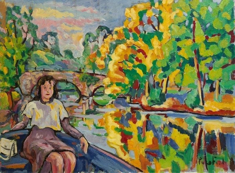 PACO FIOL (né en 1939)
Un dimanche après-midi, vers 1981 Huile sur toile. Signée en bas à droite. 54 x 73 cm