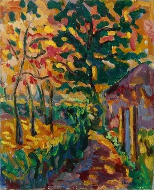 PACO FIOL (né en 1939)
Chemin à l'automne, vers 1984 Huile sur toile. Signée en bas à droite. 61 x 50 cm