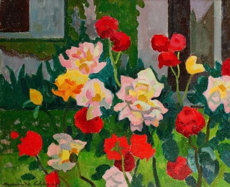 Maurice CHAPUIS (1922-2010)
Les roses du jardin, 1972 Huile sur toile. Signée en bas à gauche. Signée, datée et titrée au dos. 54 x 65 cm