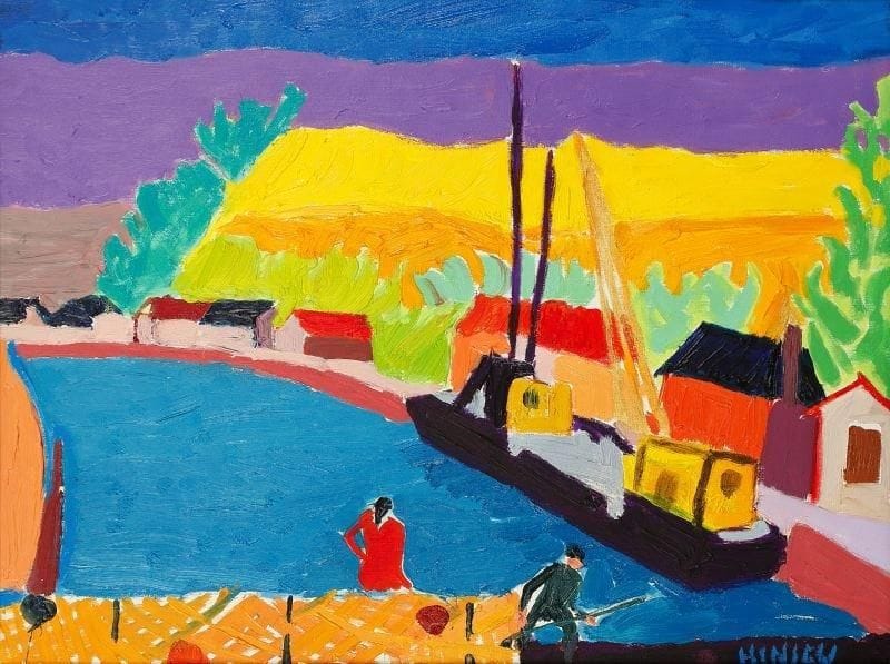 Jean-Paul HINIEU (né en 1942)
Le sablier, vers 1967 Huile sur toile. Signée en bas à droite. 46 x 61 cm