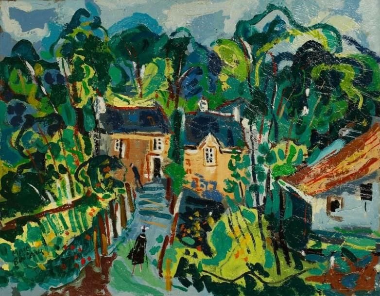 Marc BOUTEAU (né en 1935)
Pont-Aven, le Bois d'Amour, vers 1975 Huile sur toile. Signée en bas à gauche. Signée au dos. 54 x 73 cm