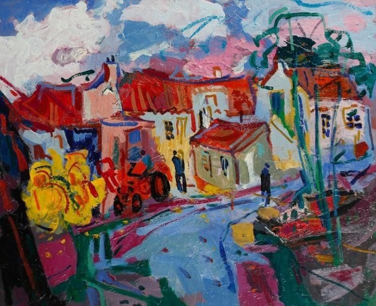 Marc BOUTEAU (né en 1935)
Ferme près Limoges, 1968 Huile sur toile. Signée, datée et titrée au dos. 60 x 73 cm