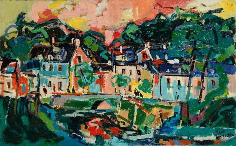 Marc BOUTEAU (né en 1935)
Daoulas, vers 1980 Huile sur toile. Signée en bas à droite. Signée au dos. 38 x 61 cm
