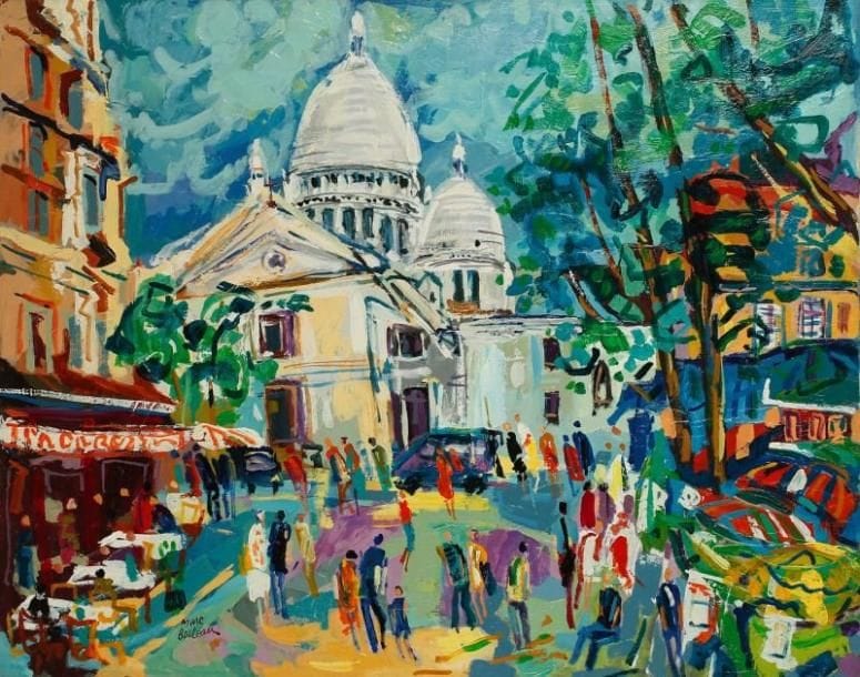 Marc BOUTEAU (né en 1935)
Montmartre, vers 1981 Huile sur toile. Signée en bas à gauche. Signée au dos. 73 x 92 cm