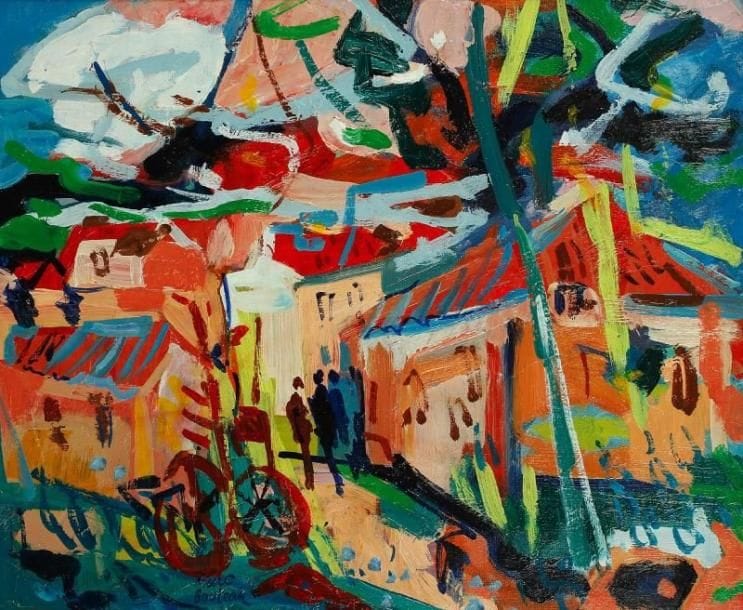 Marc BOUTEAU (né en 1935)
Paysage limousin, vers 1982 Huile sur toile. Signée en bas à gauche. Signée au dos. 46 x 55 cm