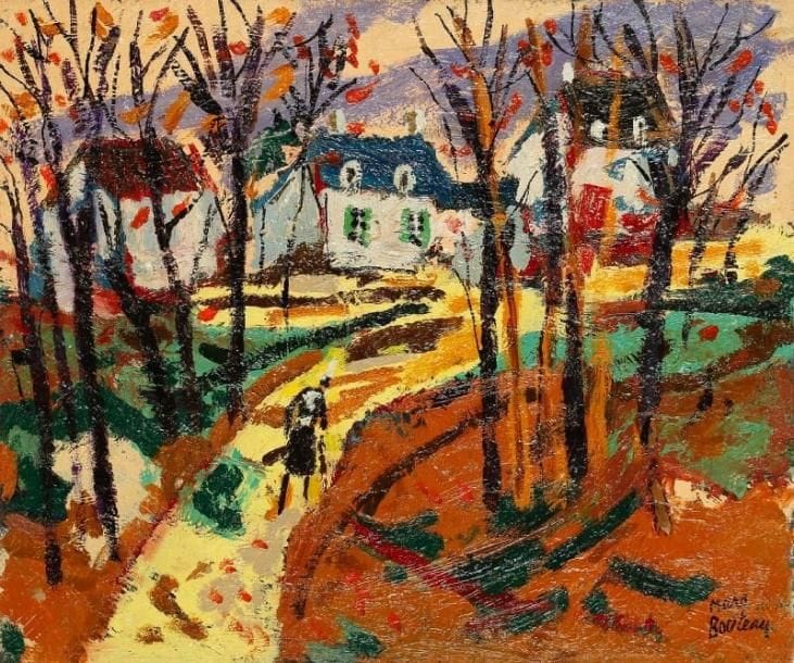 Marc BOUTEAU (né en 1935)
Automne en Bretagne, vers 1982 Huile sur toile. Signée en bas à droite. Signée au dos. 46 x 55 cm
