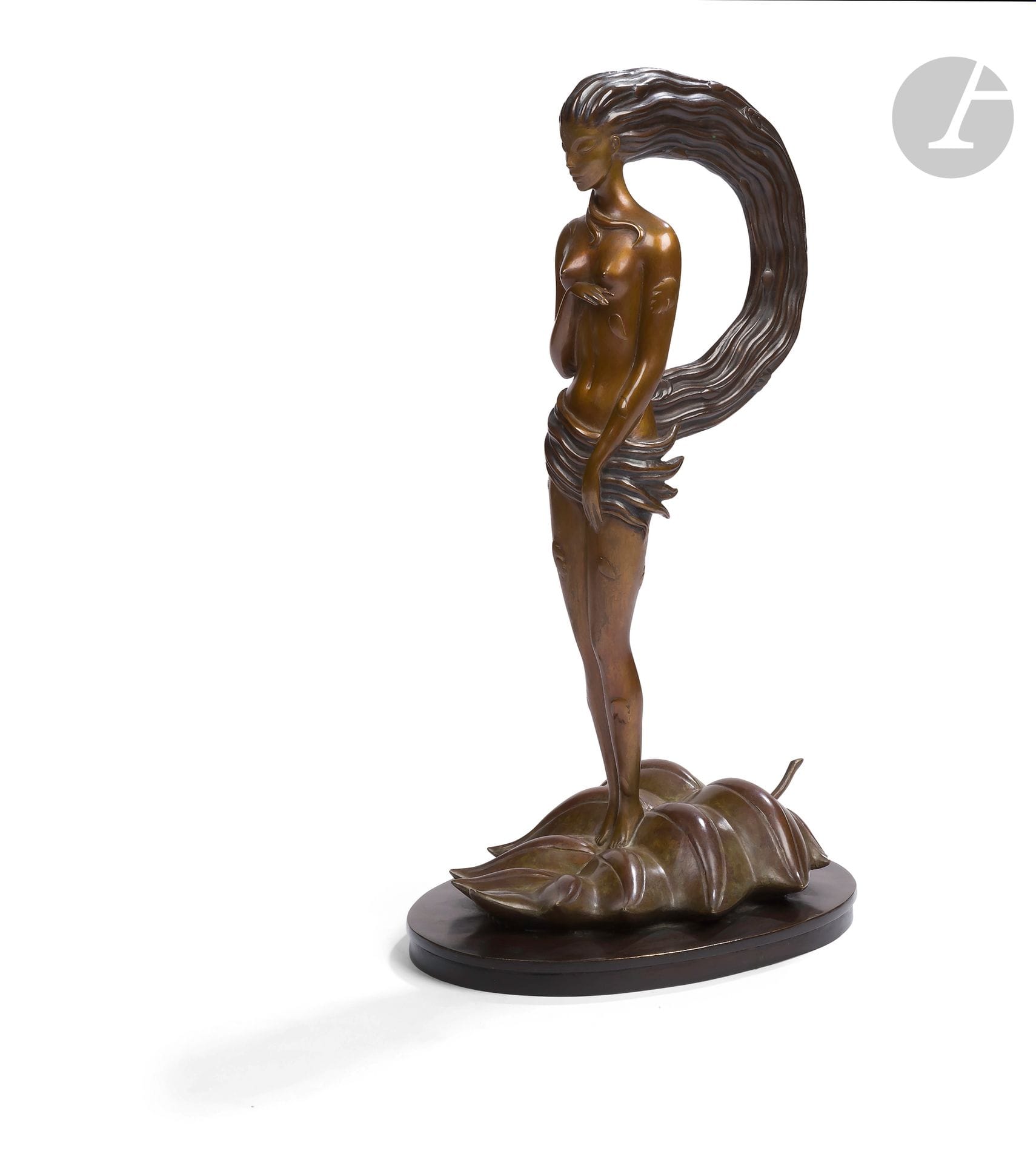 Romain de Tirtoff dit ERTÉ (1892-1990)
Automne, 1980
Épreuve en bronze à patine brune.
Signée, datée et numérotée « 169/250 ».
Marque de l’éditeur « RKP INT CORP ».
Marque de fondeur.
Hauteur : 39.5 cm

Bibliographie : 
Erté, Erté Sculpture, Paris, Albin Michel, 1986, reproduit pp. 150-152. 

Provenance : 
- Collection Serge Leeman, ayant droit d’Erté.
- Par descendance.