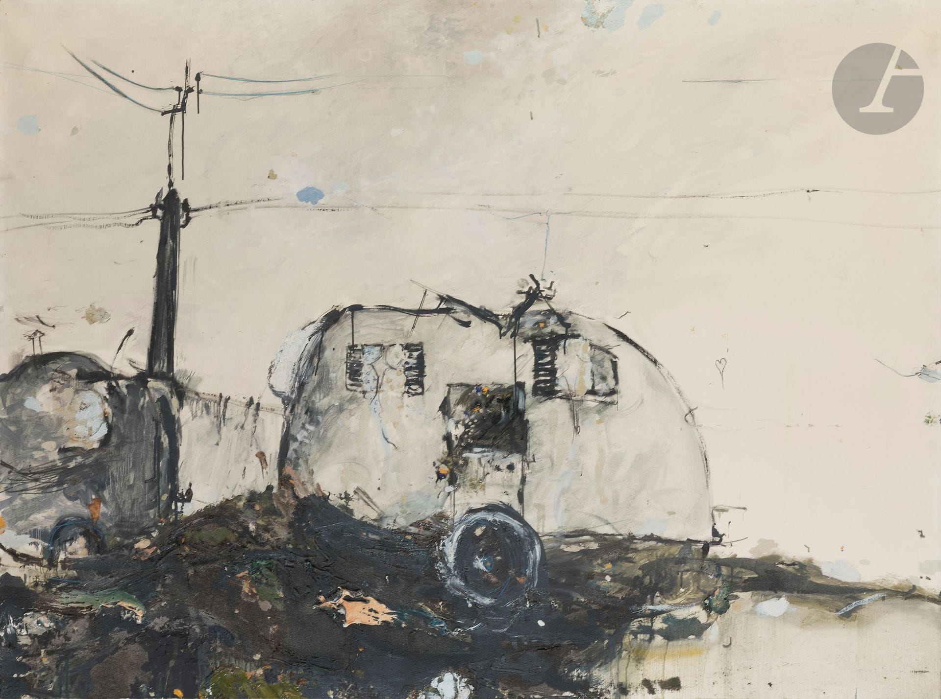 Michel POTAGE (1949-2020)
Une toile pour rire, 1987
Huile sur toile.
Signée, datée et titrée au dos.
97 x 130 cm