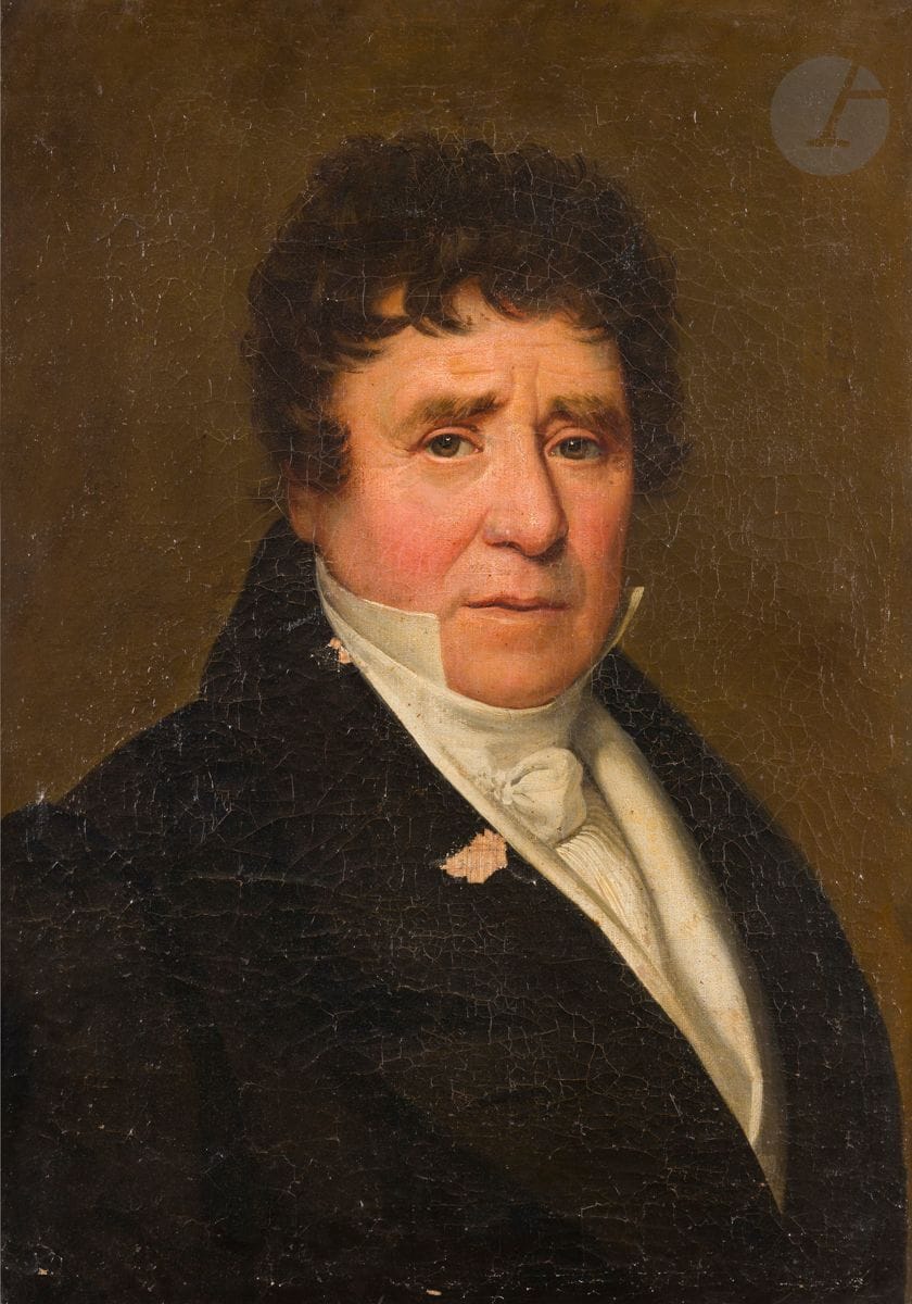 École FRANÇAISE vers 1840
Portrait d’homme
Toile
58 x 41 cm
(Craquelures et accidents)