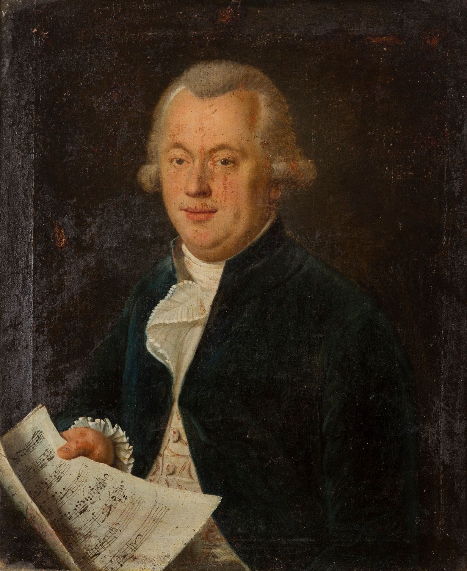 Attributed to Louis ALEXANDRE (1759 - 1827)
Portrait of a man holding a music score
Canvas
66,5 x 55,5 cm
(Minor damages and old restorations)