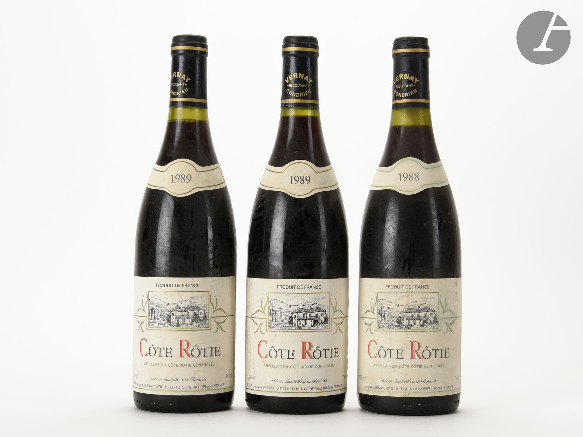 1 B CÔTE-RÔTIE (e.t.h; clm.s.), Domaine Georges Vernay, 1988
2 B CÔTE-RÔTIE (e.t.h. dont 1 e.l.a.), Domaine Georges Vernay, 1989
