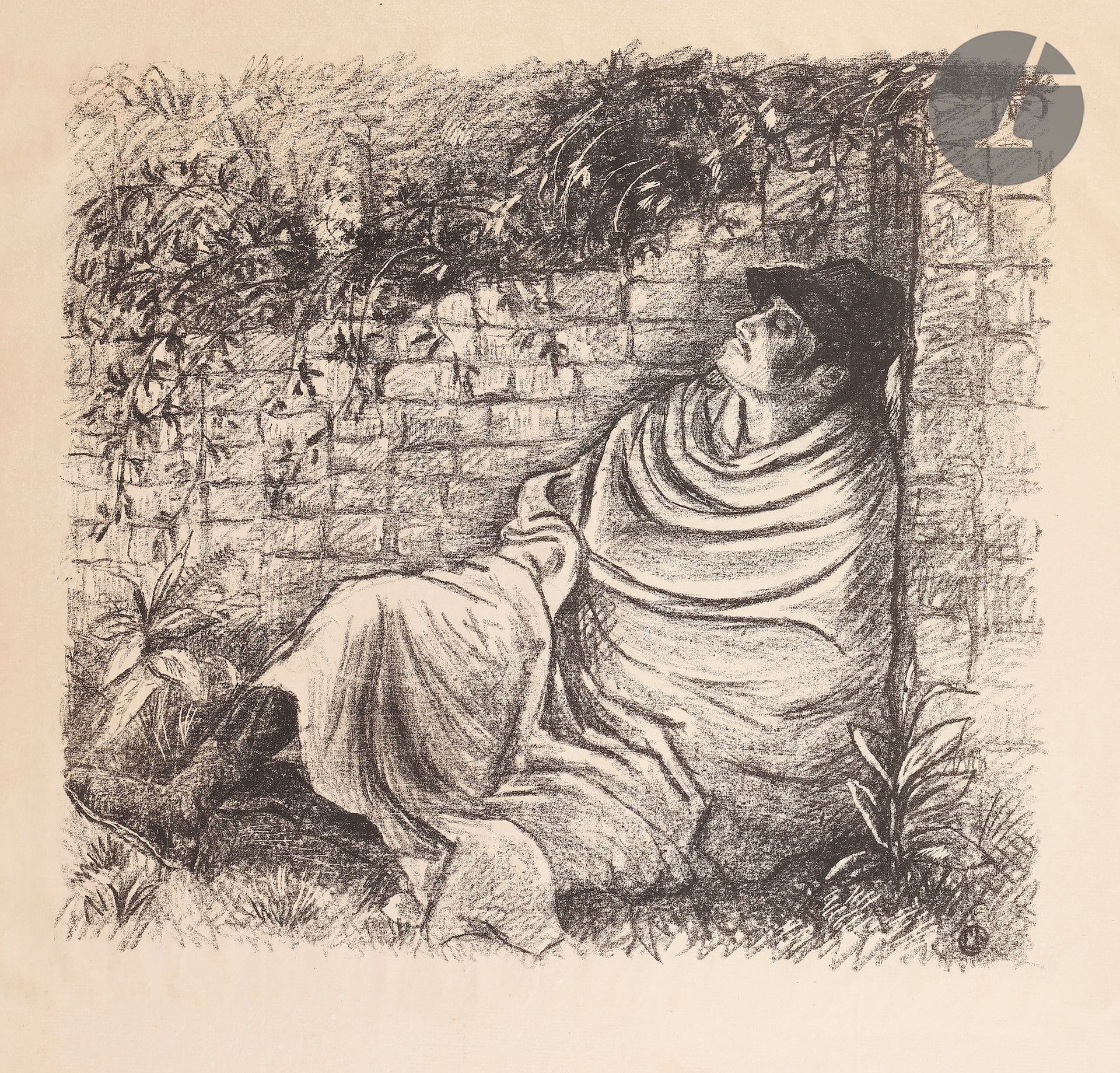 Lucien Pissarro (1863-1944) 

L'Homme mourant. (Pl. 8 de l'album des Temps Nouveaux). 1897. Autographie. 340 x 320 mm. Dardel 66. Bonne épreuve sur vergé, légèrement jaunie. Menues salissures. Toutes marges. Joint : 1) Charles Agard (1856-1914). Les Défricheurs. (Pl. 25 de l'album des Temps Nouveaux). 1901. Autographie. 310 x 215 mm. Dardel 84. Très belle épreuve sur vergé crème. Semis de rousseurs claires. 2) Henri Lebasque (1865-1937). Ceux qui mangent du pain noir. (Pl. 26 de l'album des Temps Nouveaux). 1901. Autographie. 460 x 360 mm. Dardel 85. Très belle épreuve sur vergé crème. Léger empoussiérage aux bords du feuillet. Toutes marges. Ens. 3 p.