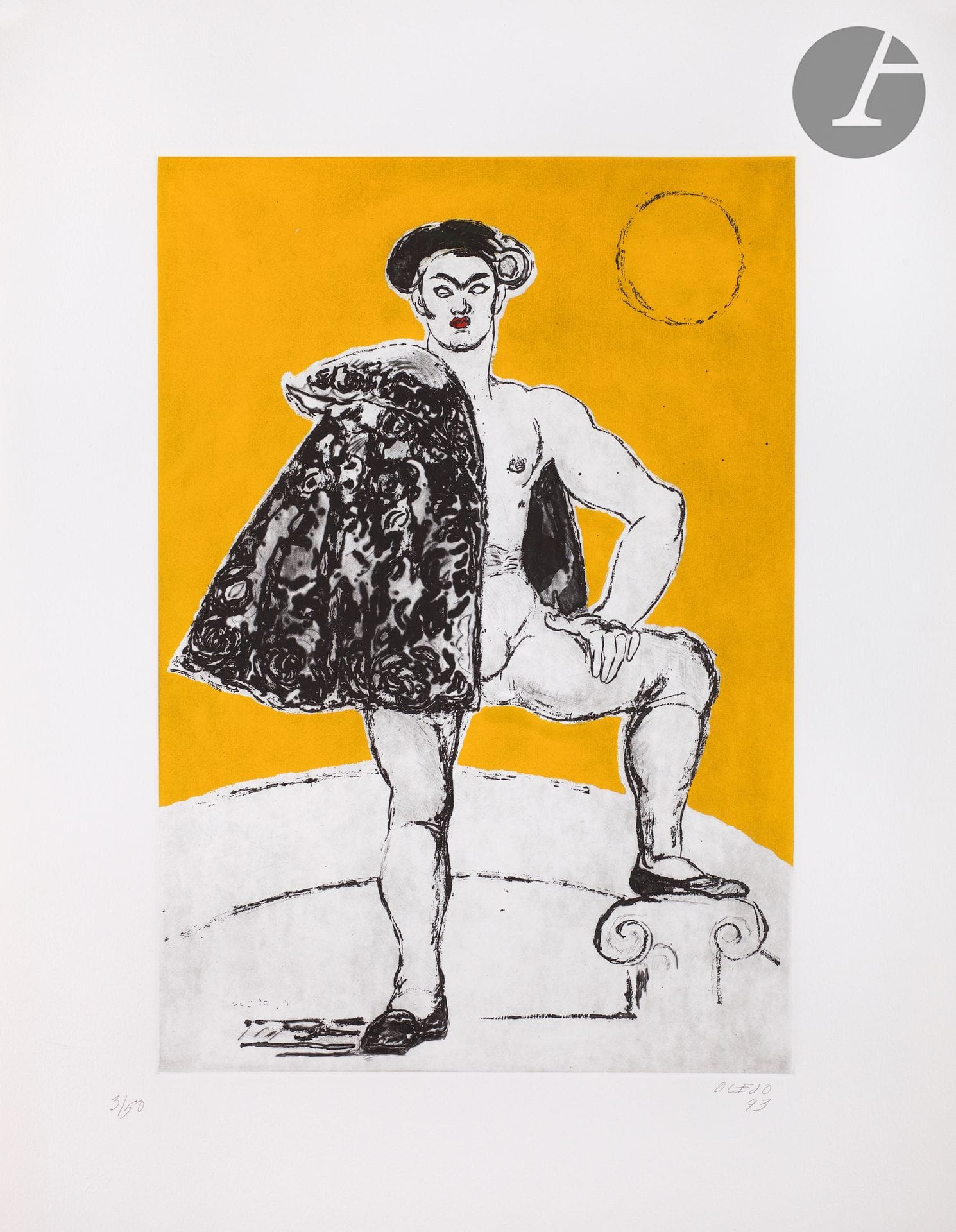 José García Ocejo (mexicain, 1928-2019) 

Carmen. 14 Grabados de José García Ocejo... Ciudad de Mexico, 1993. Eau-forte, aquatinte et pointe sèche. Format de l'album : 530 x 680 mm. Suite complète de 14 pl. précédées d'un titre, d'un feuillet portant un texte imprimé extrait de F. Clément, Histoire de la musique, la 1re serpente portant un poème imprimé de Pita Amor intitulé " La Carmen de Bizet ". Parfaites épreuves sur vélin blanc, certaines imprimées en couleurs, numérotées, signées et datées au crayon. Toutes marges. Tirage à 50 épreuves. Portefeuille de toile noire à rabats de l'édition avec texte imprimé en couleurs sur le plat supérieur. Joint : reproduction d'un dessin de l'artiste (2002), sur vélin, justifiée " PA ", signée et datée au crayon.