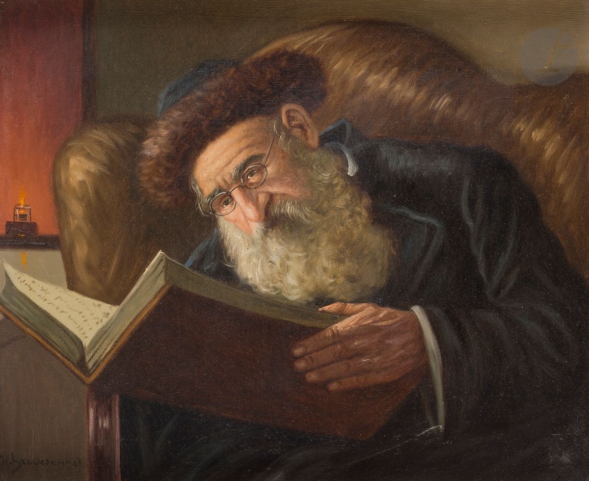 Konstantin SZEWCZENKO (1915-1991) 
Rabbi with a book 
Oil on canvas. 
Signed lower left. 
42 x 52 cm 
Small dent.
Framed. 



Key words:
judaica, jew, jewish, hebrew, rabbis, jewish, torah, hebrew, hebraica, judaism, synagogue, zionism, pessah, pessach, haggada, haggadah, hagada, hagadah, passover, menora, menorah, hannuka, hannuca, hannucca, hanouccah, torah, juden, israelite, Israel, antisemitism, antisemitism, dreyfus, meguila, sepharad, ketouba