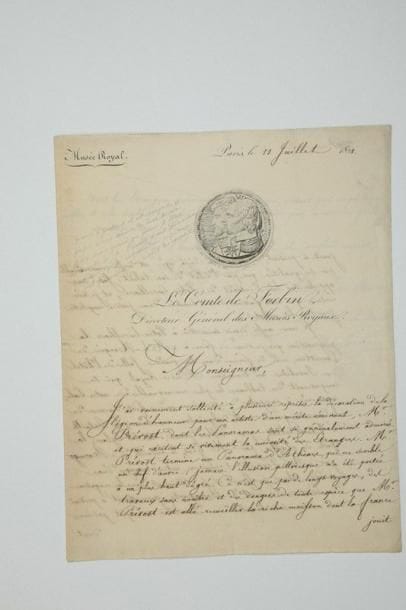 Jean-Louis FORAIN (1852-1931) dessinateur et peintre
L.A.S., 30 janvier 1928, à Édouard Herriot, ministre de l'Instruction publique et des Beaux-arts; 1 page petit in-4. Il accuse réception de «la lettre par laquelle vous me faites connaître que sur votre proposition, Mr le Président de la République m'a nommé commandeur de l'Ordre national de la Légion d'Honneur»