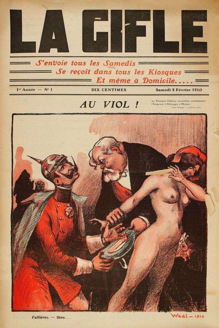 LA GIFLE du n°1 (5 février 1910) au n° 24.  (manquent les numéros 6, 7 et 14).  On joint LA VACHE ENRAGEE n°1 (18 mai 1917) et l’EVEIL n°1 et 4.  (janvier 1916).