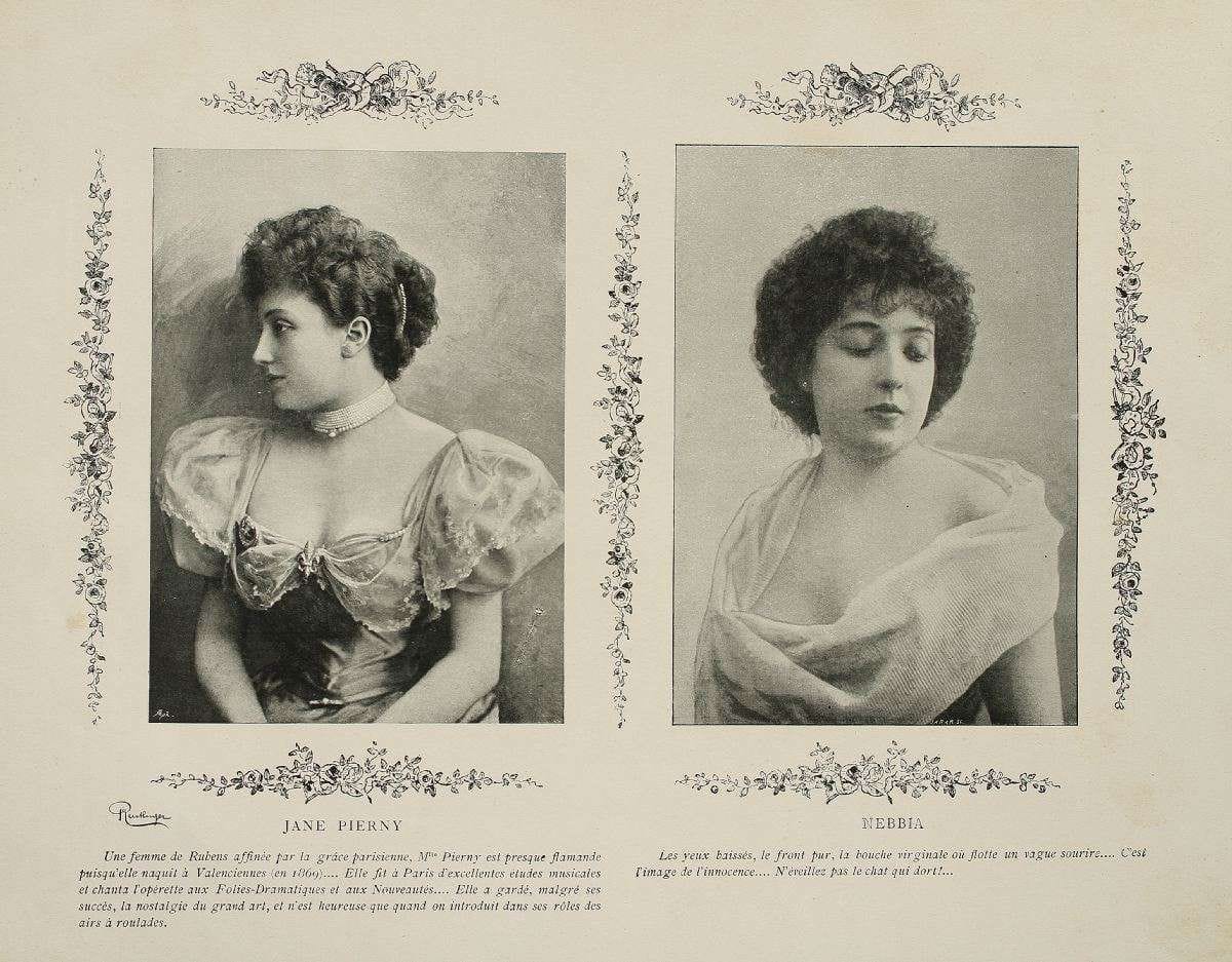 PARIS-PORTRAIT (Ancien Paris-Théâtre). 1873-1880.  In-folio (39 x 28 cm). Editions originales. Deux volumes. Nombreux portraits de célébrités (Drame, littérature, comédie, tragédie, musique) illustrés par la photoglyptie. Reliures manquantes.  On joint :  35 planches de Paris-Théâtre illustrées par la photoglyptie.  26 planches des Camées Artistiques illustrées par la photoglyptie.  46 planches de la Galerie Contemporaine illustrées par la photoglyptie.  Nos Jolies Actrices photographiées par Reutlinger, Ludovic Baschet Editeur, Paris, s. d. (reliure détruite).  L’art photographique N° 10. Avril 1900. Georges Carré et C. Naud Editeurs, Paris, 1900. Edition originale (sans reliure).