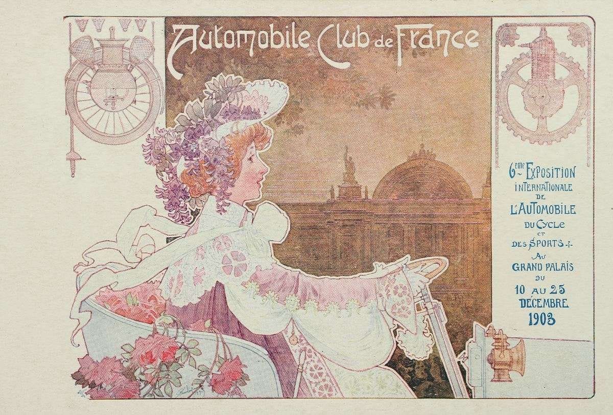 ILLUSTRATEURS PRIVAT-LIVEMONT. Automobile Club de France, 6ème exposition en 1903. Horizontale. TBE.