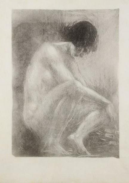 Raphaêl Maurice DROUART (1884-1972)
Femme accroupie ; Femme au tub. Monotype. 174 x 240 et 129 x 180. Cat. 671 et 673. Épreuves sur japon pelure et sur japon mince. Ens. 2 p. 