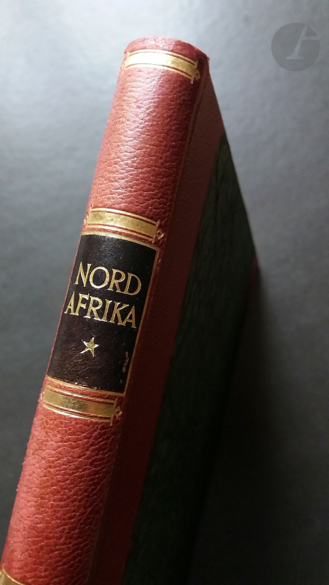 LEHNERT & LANDROCK - KÜHNEL, ERNST
Nordafrika.
Tripolis - Tunis - Algier - Marokko.
Baukunst - Landschaft - Volksleben.
Verlag Ernst Wasmuth, Berlin, 1924.
In-4 (30 x 24 cm). Édition originale de luxe dans sa version avec reliure demi-cuir rouge et titres dorés au dos. 12 pp. de texte en allemand, une carte et 240 photographies superbement imprimées en héliogravure, la plupart par Lehnert & Landrock. Légendes des photographies dans la marge de chaque planche, en 5 langues (allemand, anglais, français, italien, espagnol).