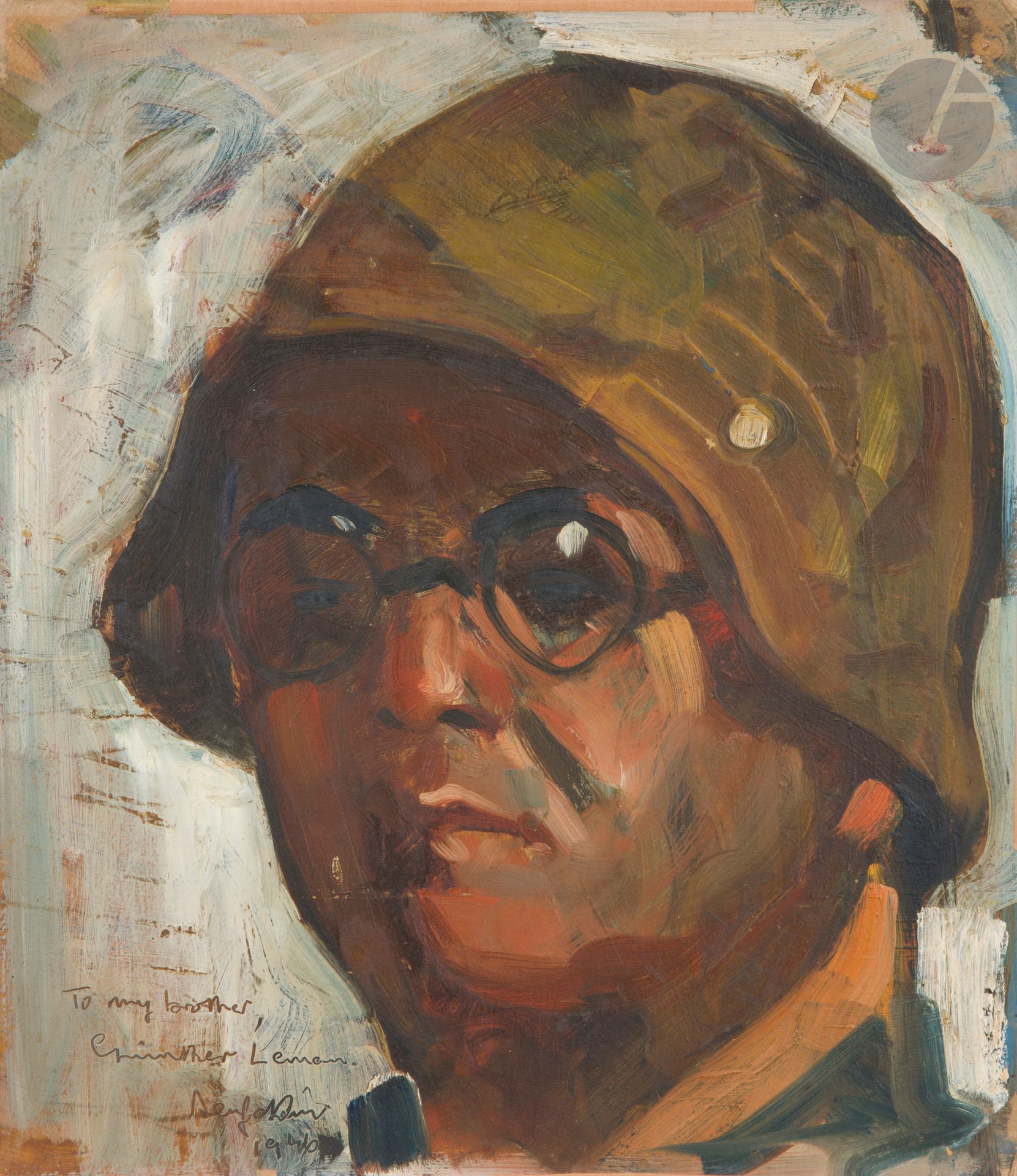 Seif WANLY (1906-1979)
Self-portrait, 1946
Oil on cardboard.
Signed, dated and dedicated lower left.
39 x 33 cm