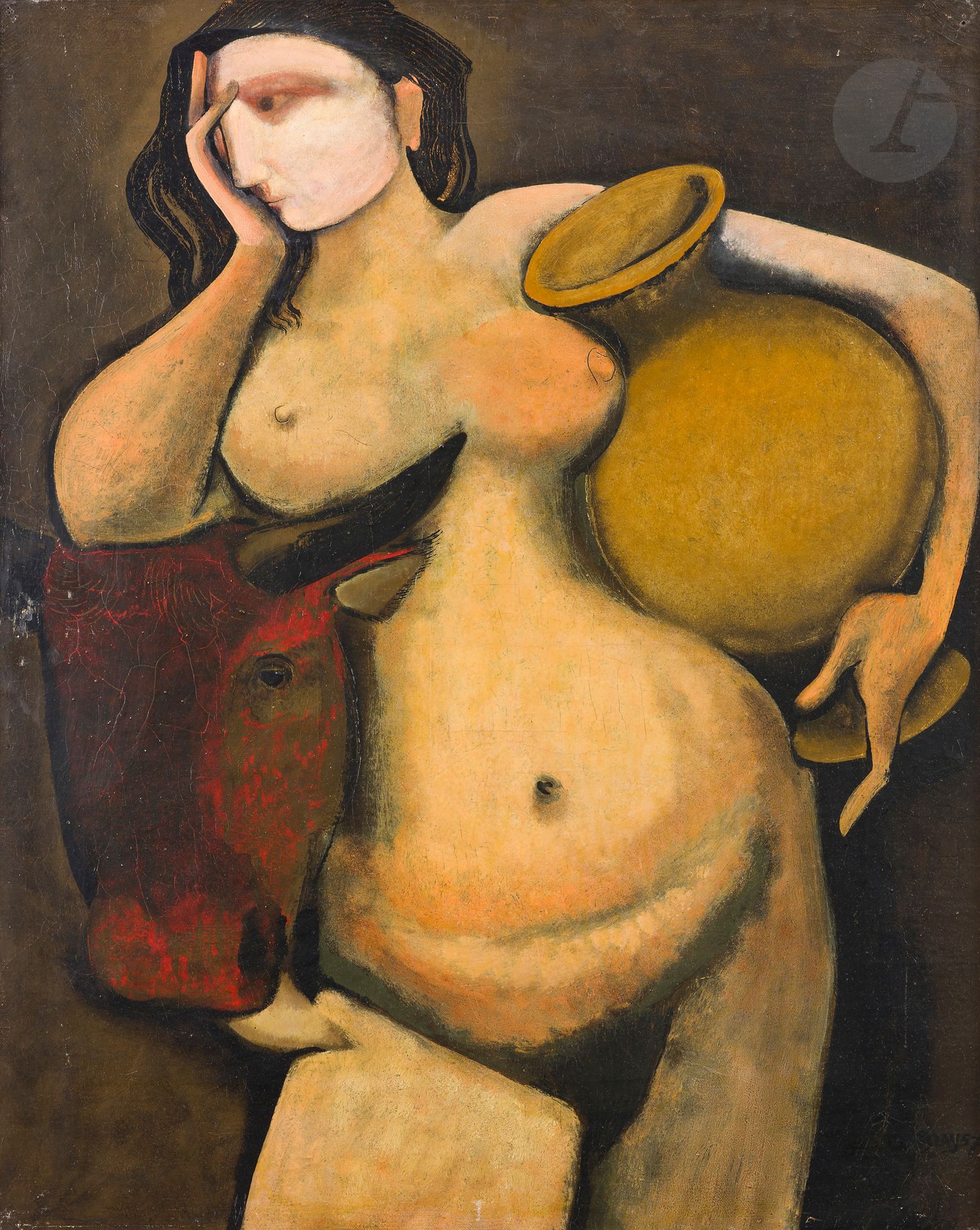 Jean-Paul BRAY (20th century)
Europe, 1957
Oil on canvas.
Signed and dated lower right.
81 x 65 cm