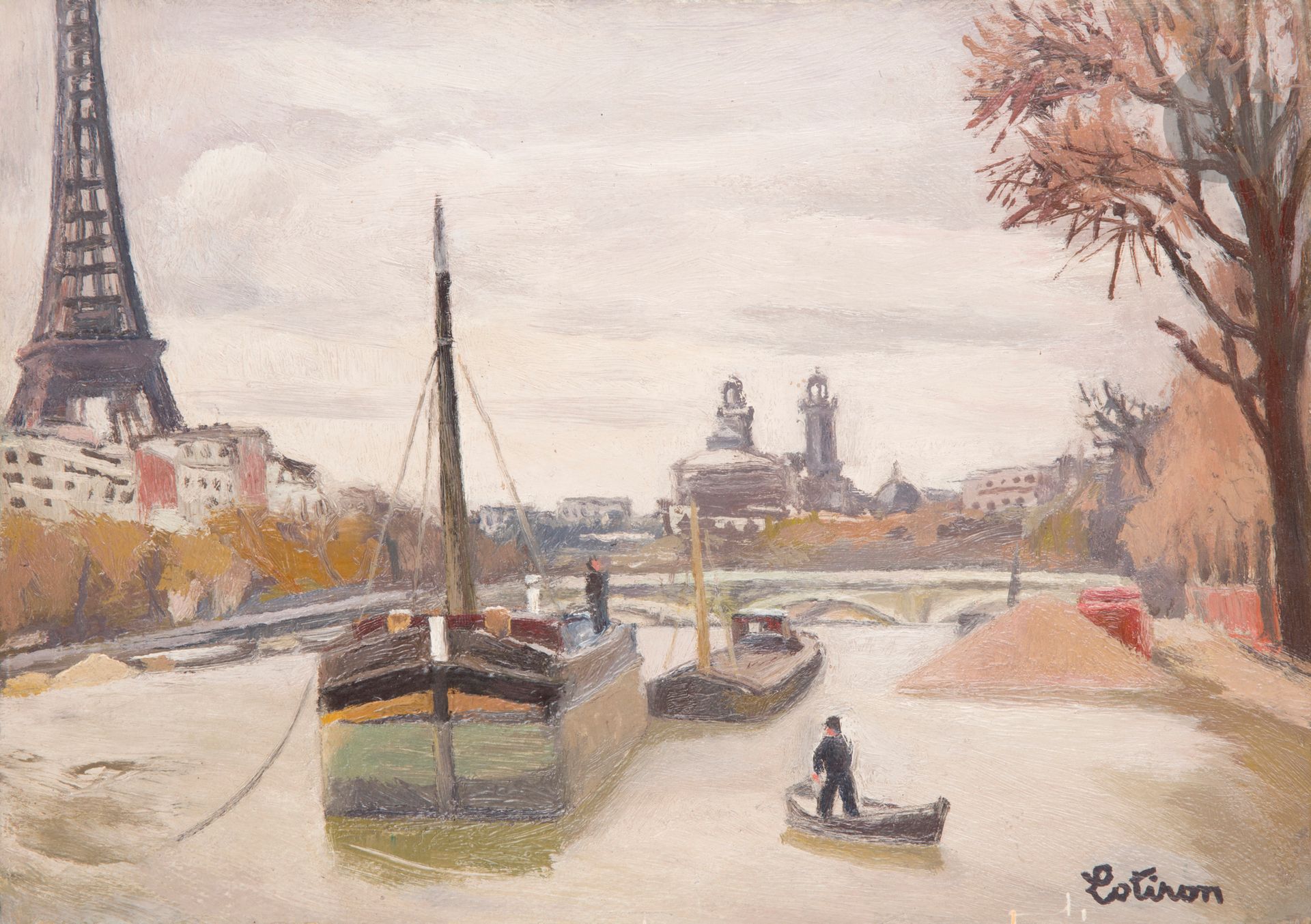 Robert LOTIRON (1886-1966)
Le Trocadéro, Crue de la Seine, 1931
Huile sur carton.
Signée en bas à droite.
24 x 33 cm

Provenance  : 
Collection de l’artiste Robert Lotiron. Par descendance. 

Exposition  : 
La Piscine, Roubaix, 2022, n°74, reproduit au catalogue.