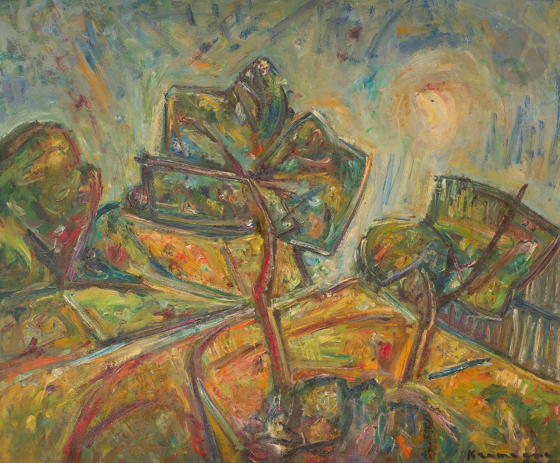 Pinchus KRÉMÈGNE (1890-1981)
Paysage ensoleillé
Huile sur isorel.
Signée en bas à droite.
46 x 55 cm