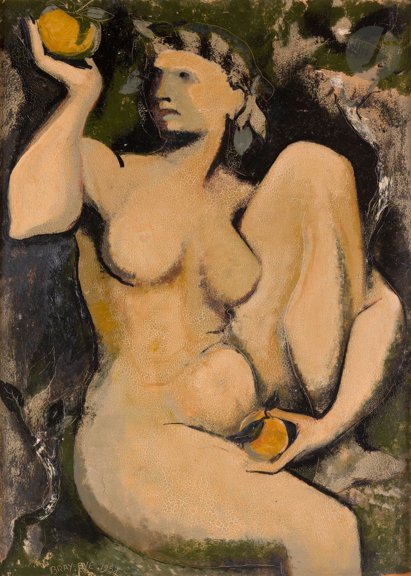Jean-Paul BRAY (20th century)
Eve, 1954
Oil on canvas.
Signed, dated and titled lower left.
70 x 50 cm