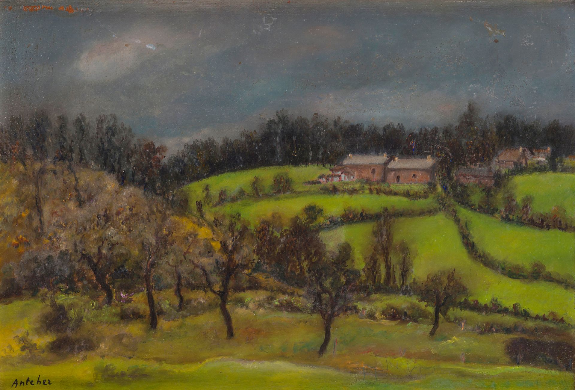 Isaac ANTCHER (1899-1992)
Paysage du Nord
Huile sur carton toilé.
Signée en bas à gauche.
Titrée au dos.
38 x 54 cm