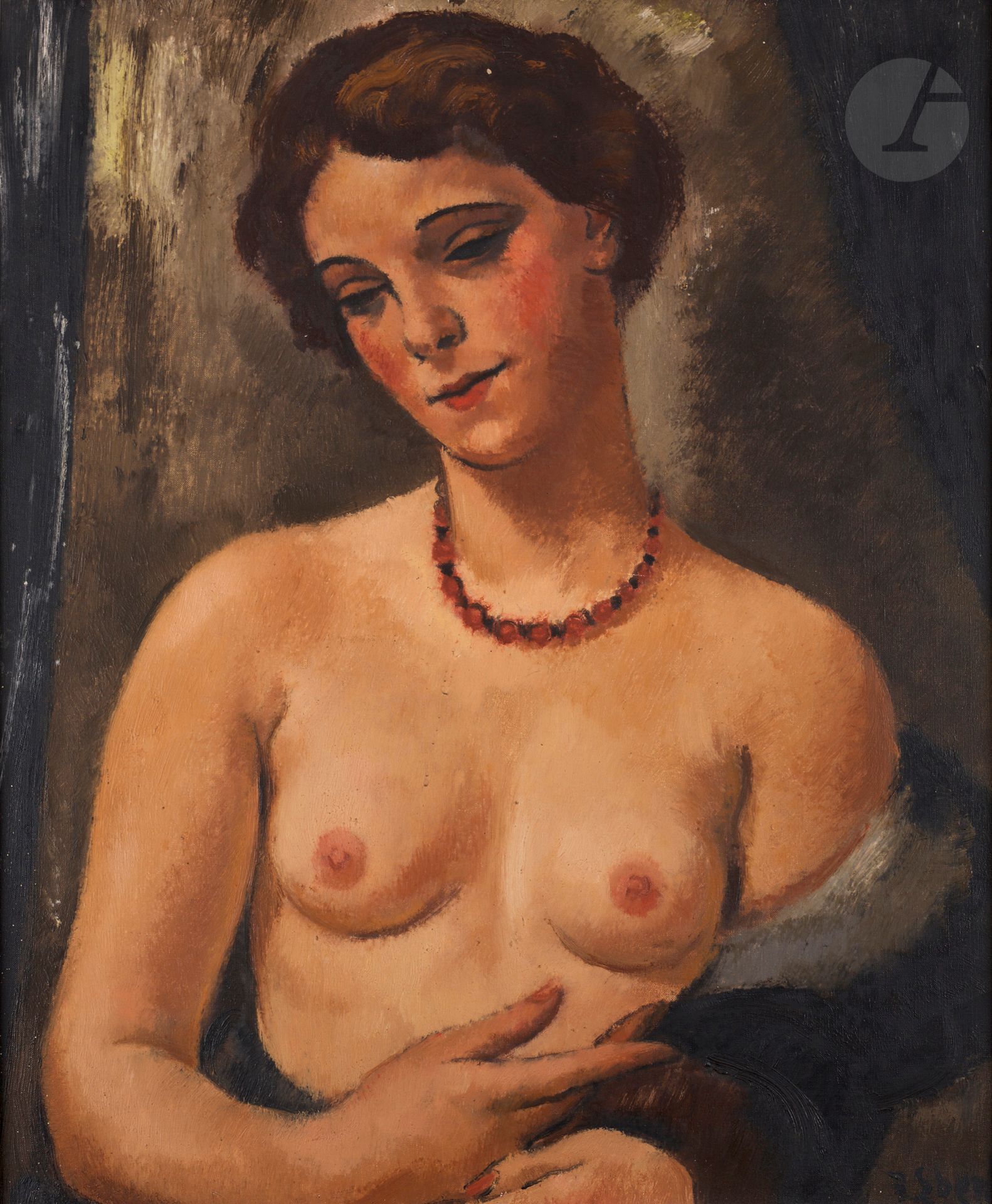 François EBERL (1887-1962)
Torse nu, vers 1935-1940
Huile sur toile.
Signée en bas à droite.
65 x 54 cm

Bibliographie  : 
Gerald Weinpolter et Miriam Forster, François Zdenek Eberl, Catalogue raisonné en ligne, www.eberl-info.com, reproduit sous le n° G508.