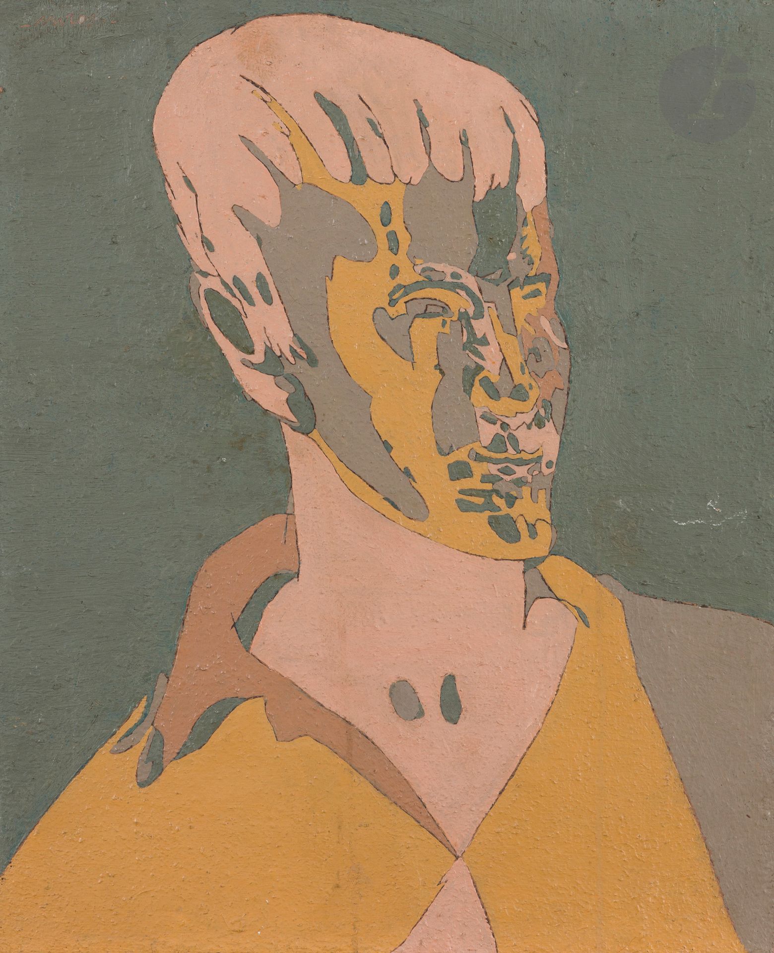 Pierre COURTENS (1921-2004)
Sportif, 1955
Huile sur toile.
Signée du pseudonyme « Suros » en haut à gauche.
51 x 42 cm