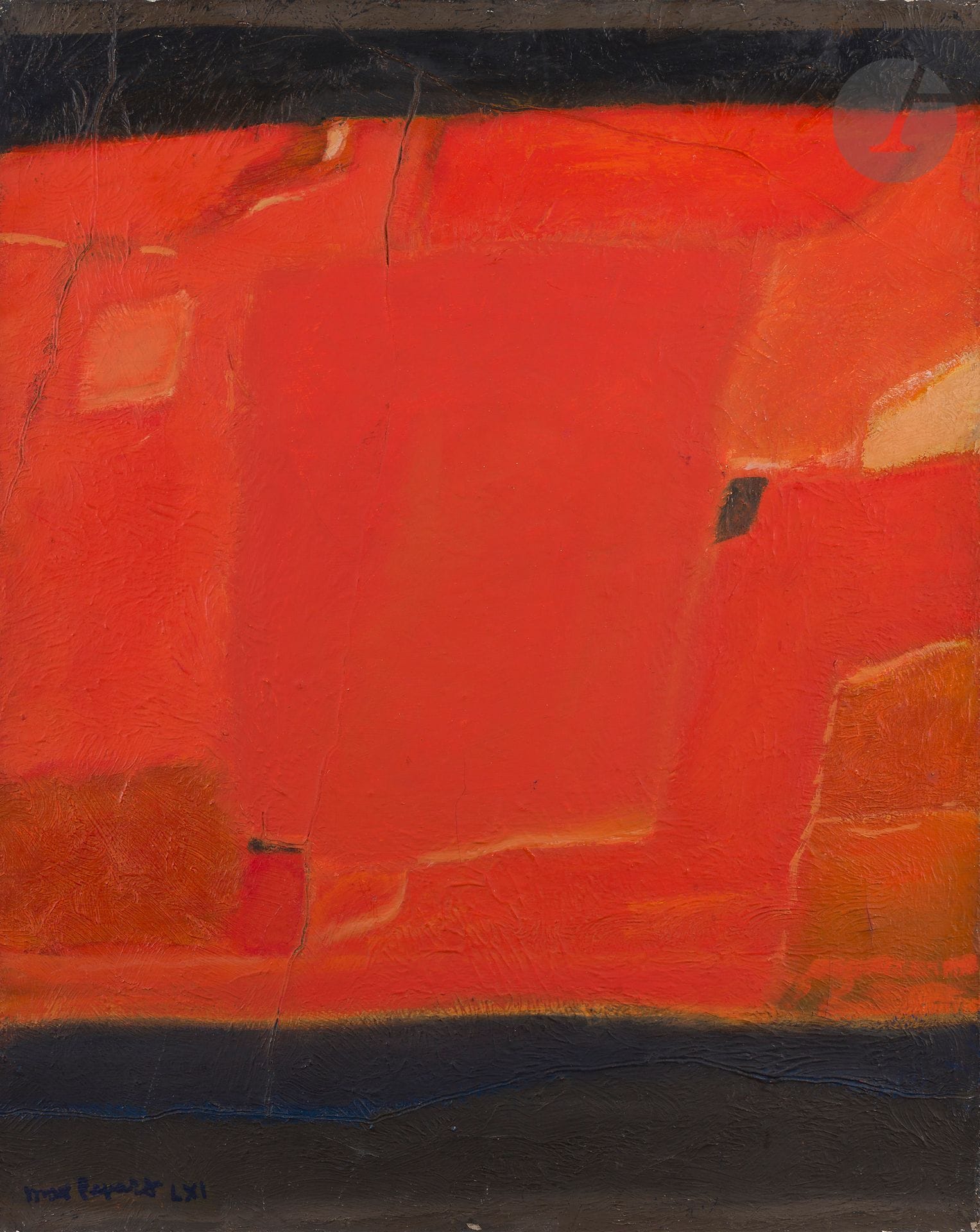 Max PAPART (1911-1994)
Haute Provence, 1961
Huile sur toile.
Signée et datée en bas à gauche.
Signée, datée et titrée au dos.
(Petits manques).
81 x 65 cm

Provenance : 
- Galerie Paul Hervieu, Nice.
- Galerie Hanin Nocera, Paris.

Exposition : 
« Rétrospective », Salle de l’Aubette de la ville de Strasbourg, juillet-aout 1997, reproduit au catalogue p. 16.

Bibliographie : 
Max Papart, monographie, Paris, Éditions Garnier Nocera, 1992, n°40, reproduit p. 73.

Une lettre d’inclusion aux Archives Max Papart, en date du 20 septembre 2021, sera remise à l’acquéreur.