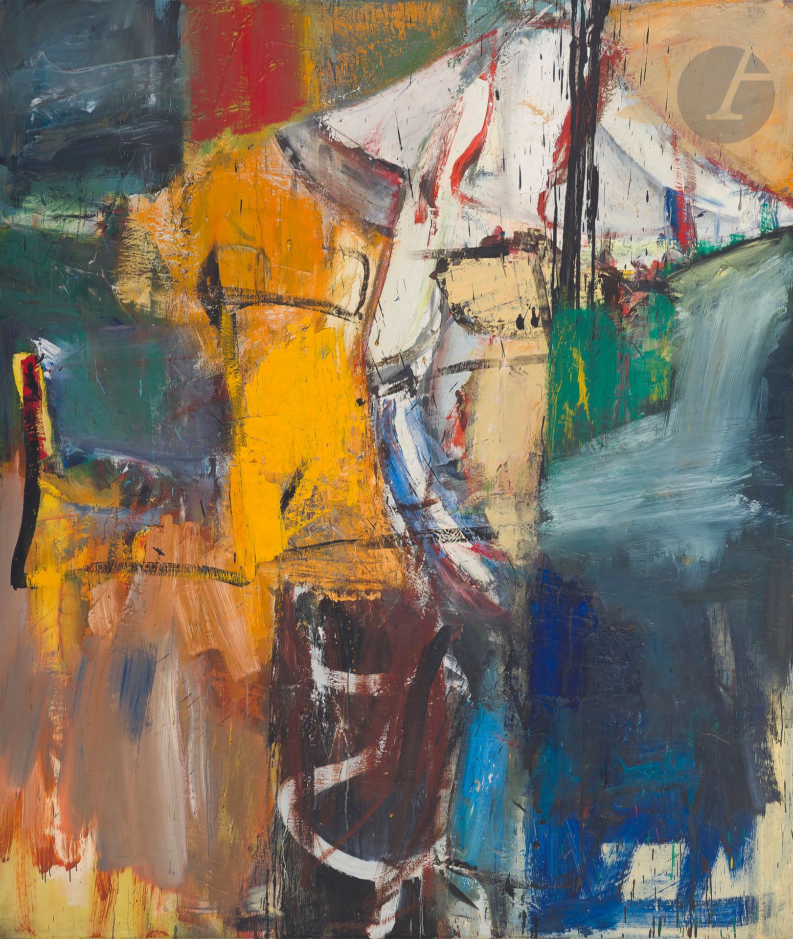 Wesley KIMLER [américain] (né en 1953)
Careless Heart, 1989
Huile sur toile.
Signée, datée et titrée au dos.
225 x 195 cm

Provenance : 
L.A. Louver Gallery, Venice, Californie (étiquette au dos).