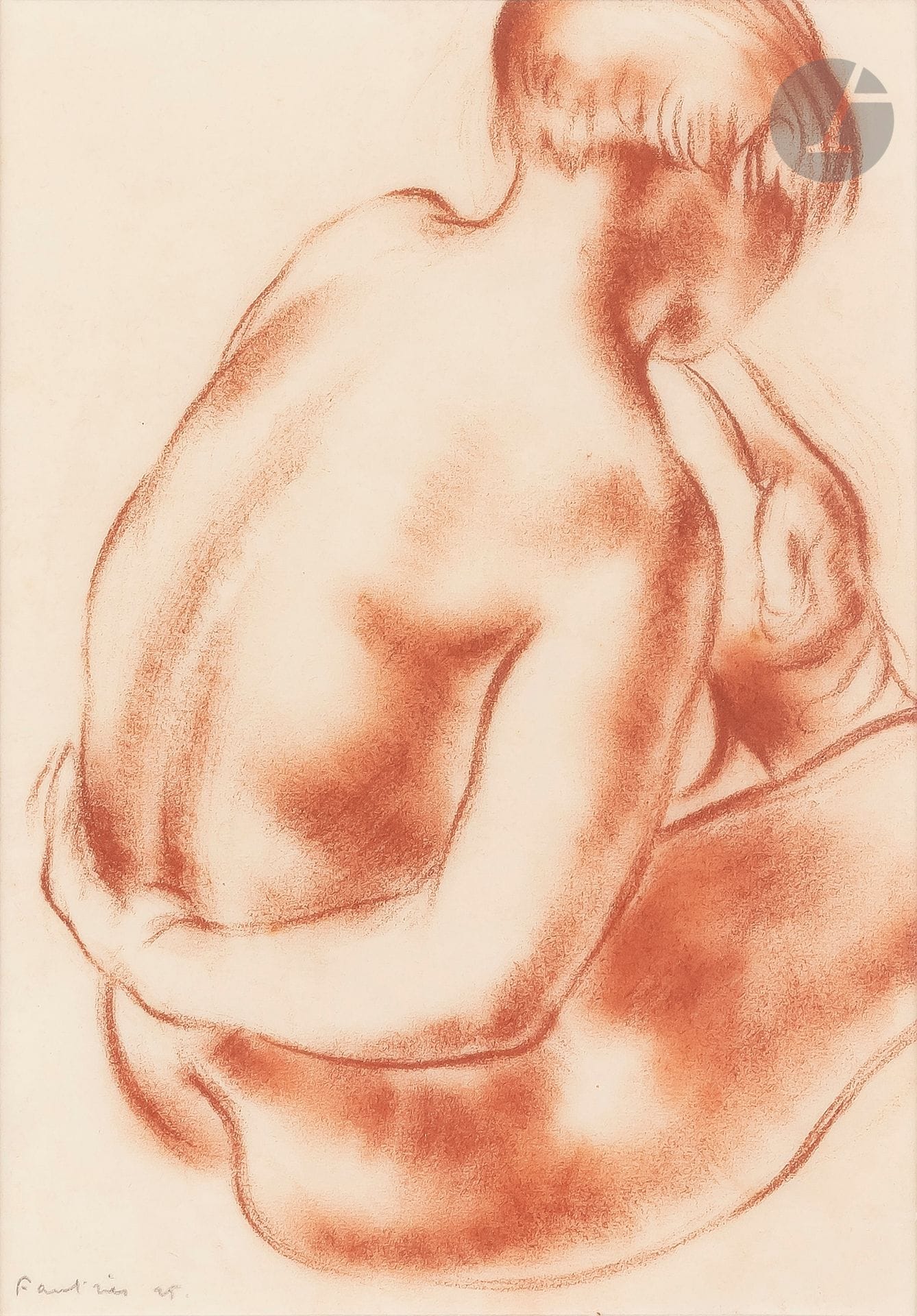 Jean FAUTRIER (1898-1964)
Seated nude back, 1925
Sanguine.
Signed and dated lower left.
21 x 15 cm

Provenance : 
Galerie Aittouarès, Paris. Acquired directly from the latter by the current owner.